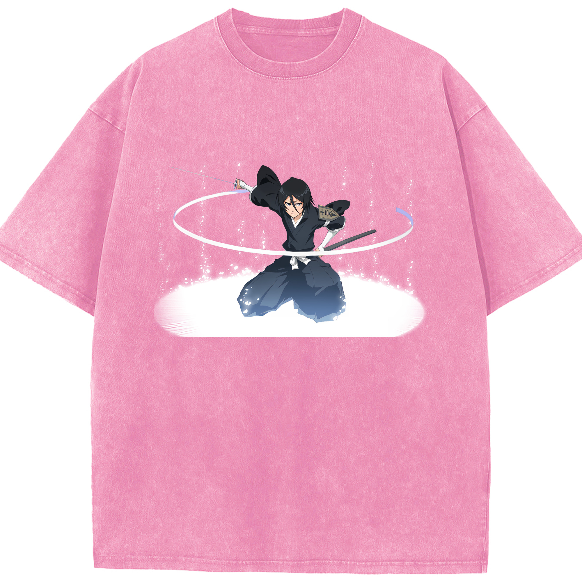 （画像用） ブリーチ 朽木ルキア BLEACH Kuchiki Rukia 綿100% ヴィンテージ風 半袖Tシャツ（フロントプリント）